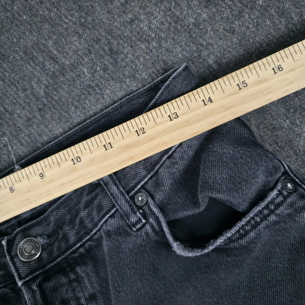 We The Free Jeans Womens 26 Black Straight Leg Distressed Boho Preppy Grunge